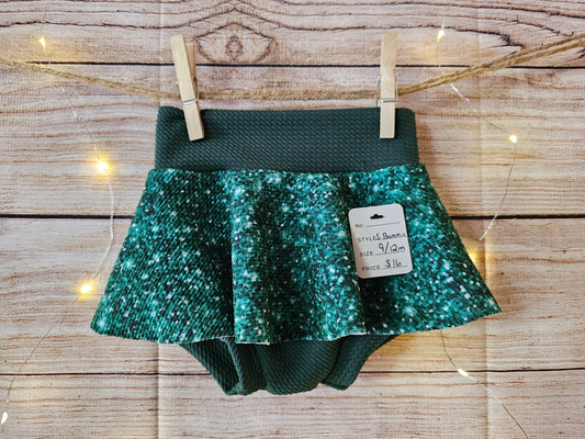 Green Sparkle Skirt Bummies