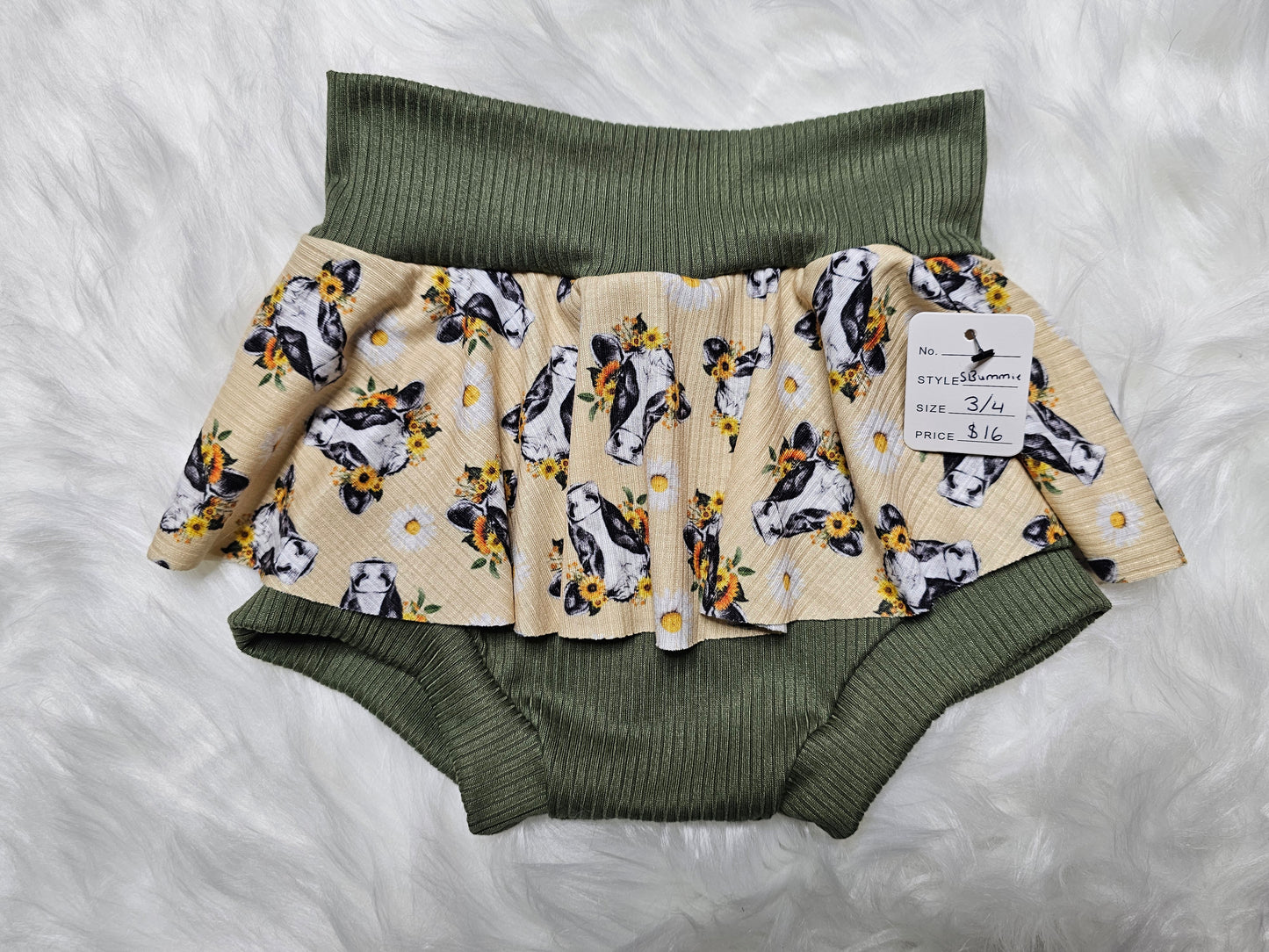 Sunflower Cow Skirt Bummies