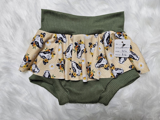 Sunflower Cow Skirt Bummies