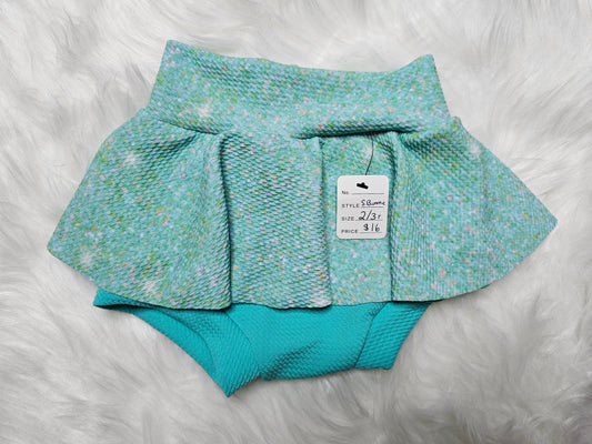 Teal Sparkle Skirt Bummies