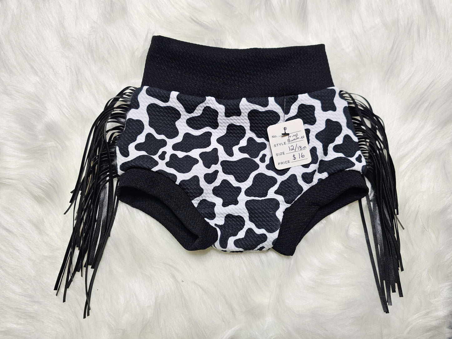 Cow Fringe Bummies
