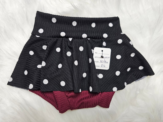Black Polka Dot Skirt Bummies