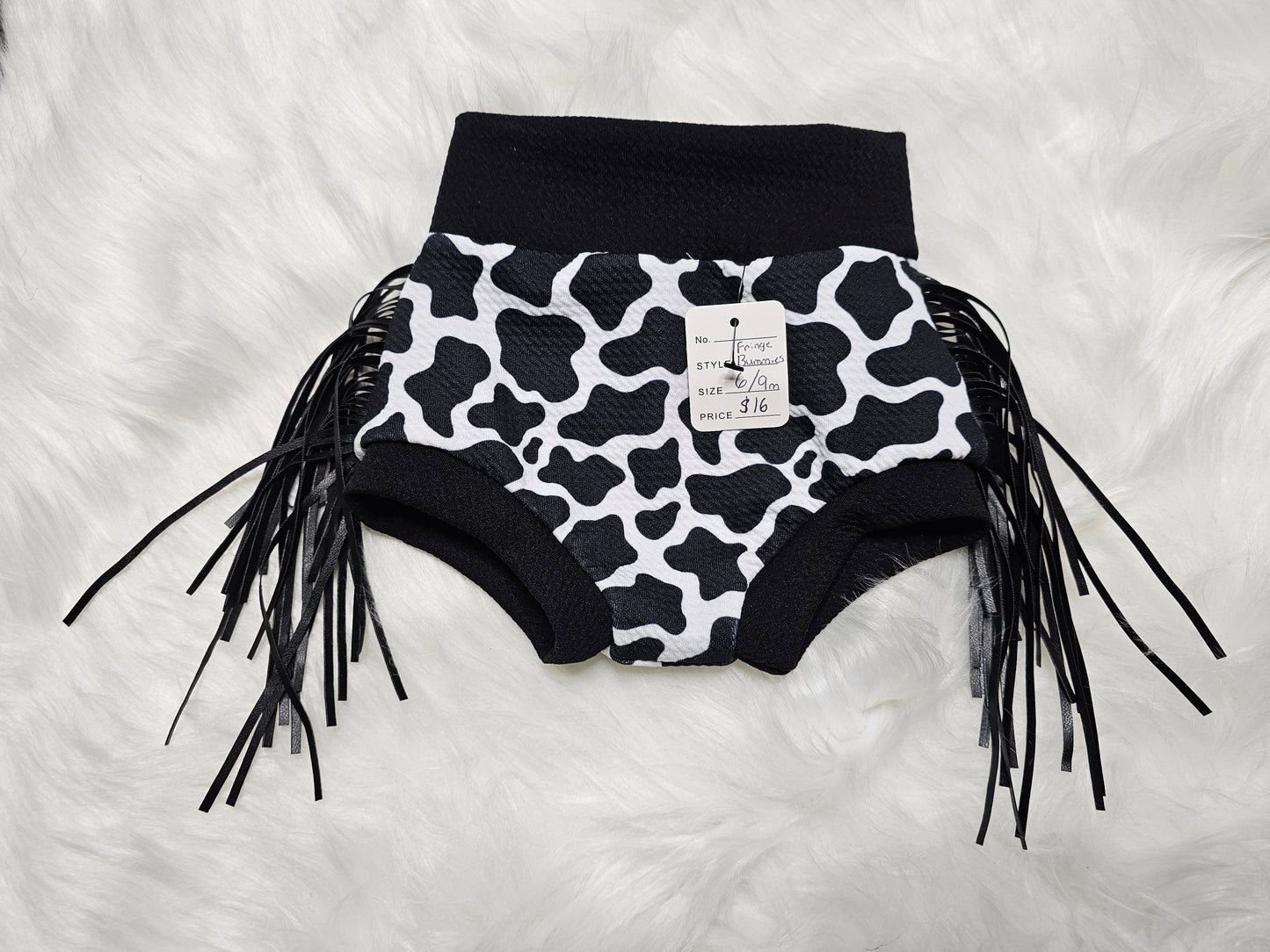 Cow Fringe Bummies