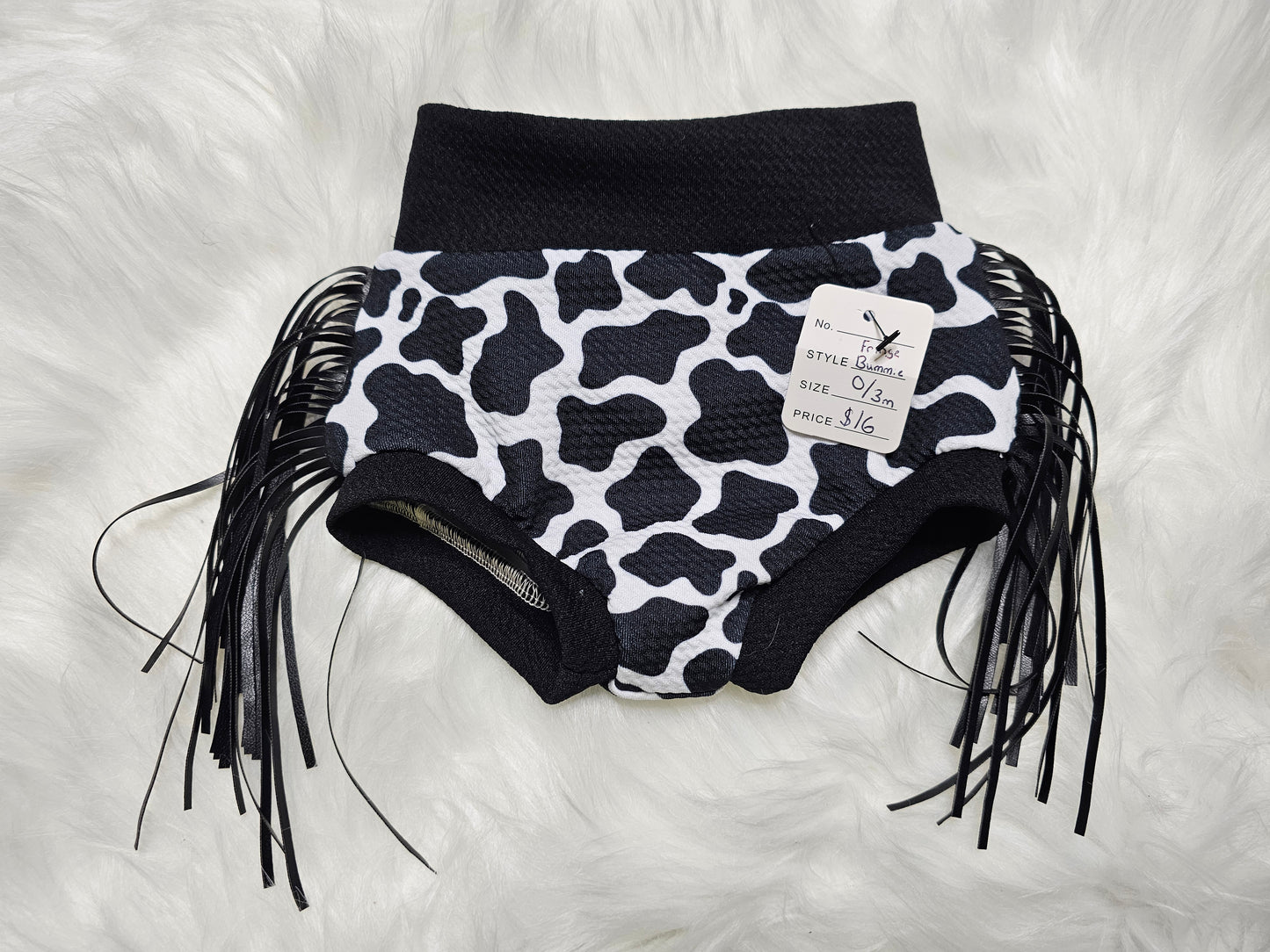 Cow Fringe Bummies